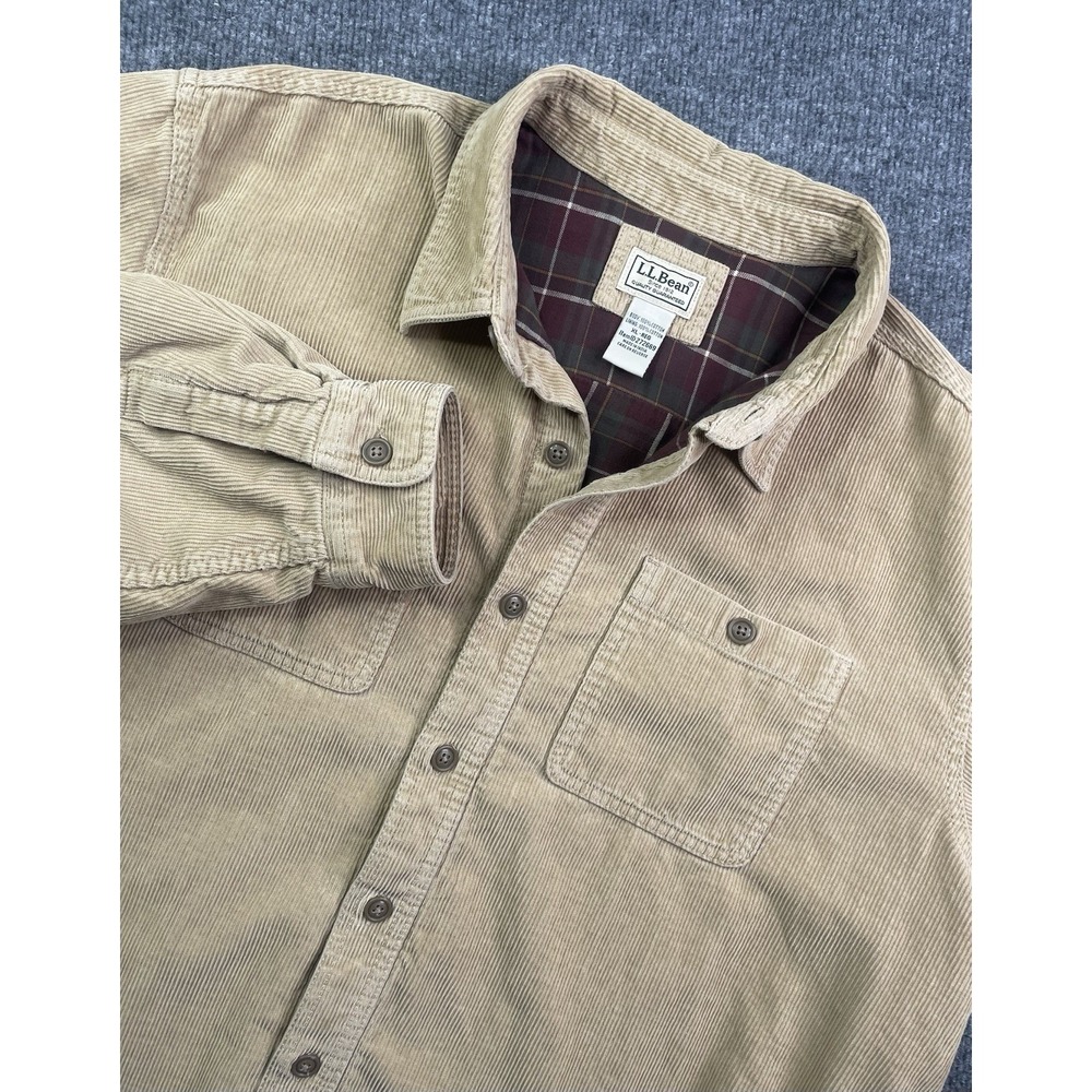 LL Bean Jacket Men's XL Corduroy Fleece Plaid Blanket Lines Barn Chore Utility